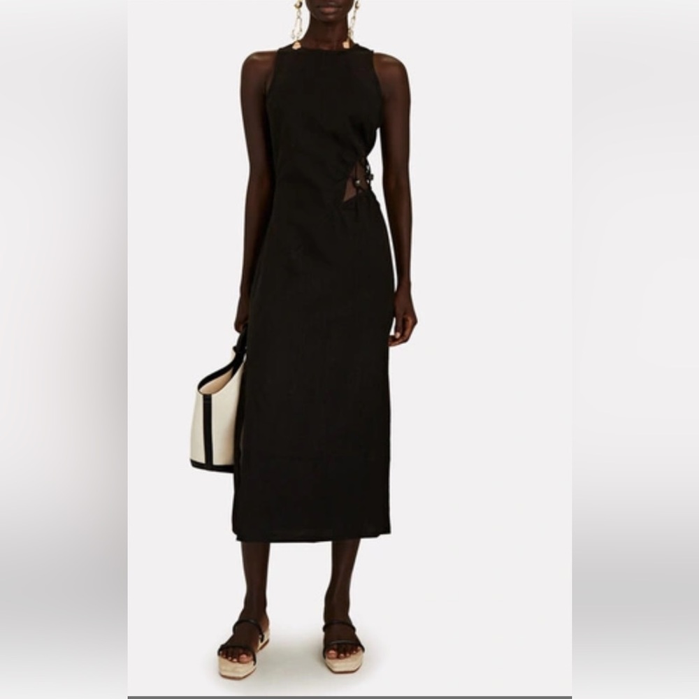 SUBOO Astrid Embellished Cut-out Midi Dress in Black